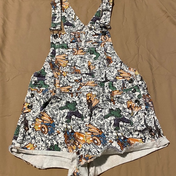 Denim - Marvel Avengers comic book Jean short overalls